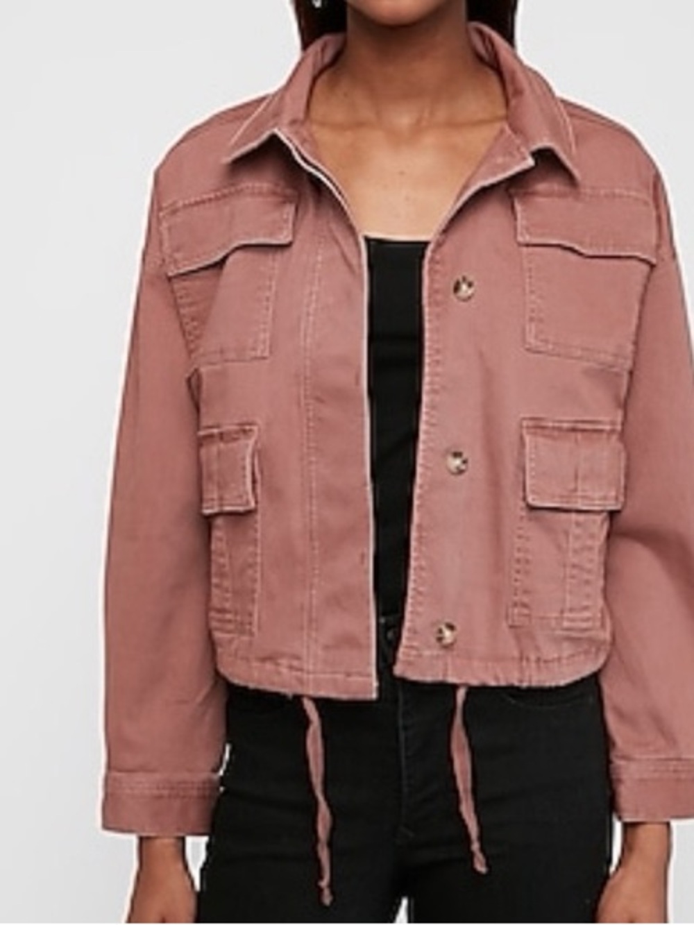 Express Mauve-Pink Utility Jean Jacket NEW with tags